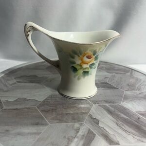 Antique Nippon Hand Painted Floral Creamer with Gold Trim – Crown Mark Japan